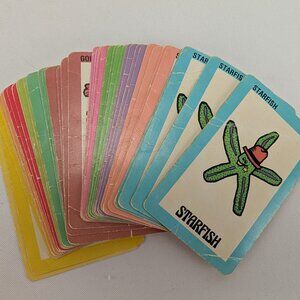 Vintage Whitman Fish Playing Card Game Complete No Front Card Well Loved